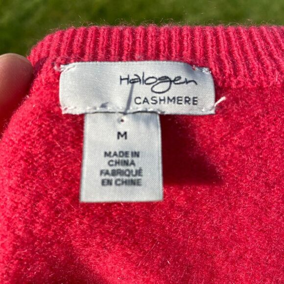 Halogen 100% Cashmere Cropped Felted Soft Cozy Fuzzy Fluffy Crew Neck Sweater M - Picture 3 of 6